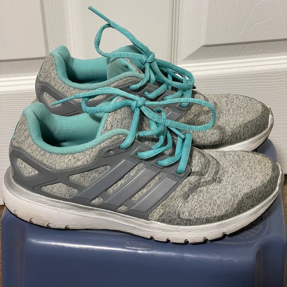 Adidas cloudfoam sneakers seam foam green and gray size‎ 6.5